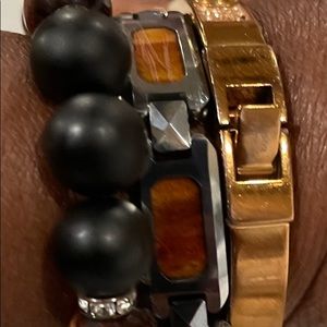 MICHAEL KORS gold plated bracelet w/safety chain